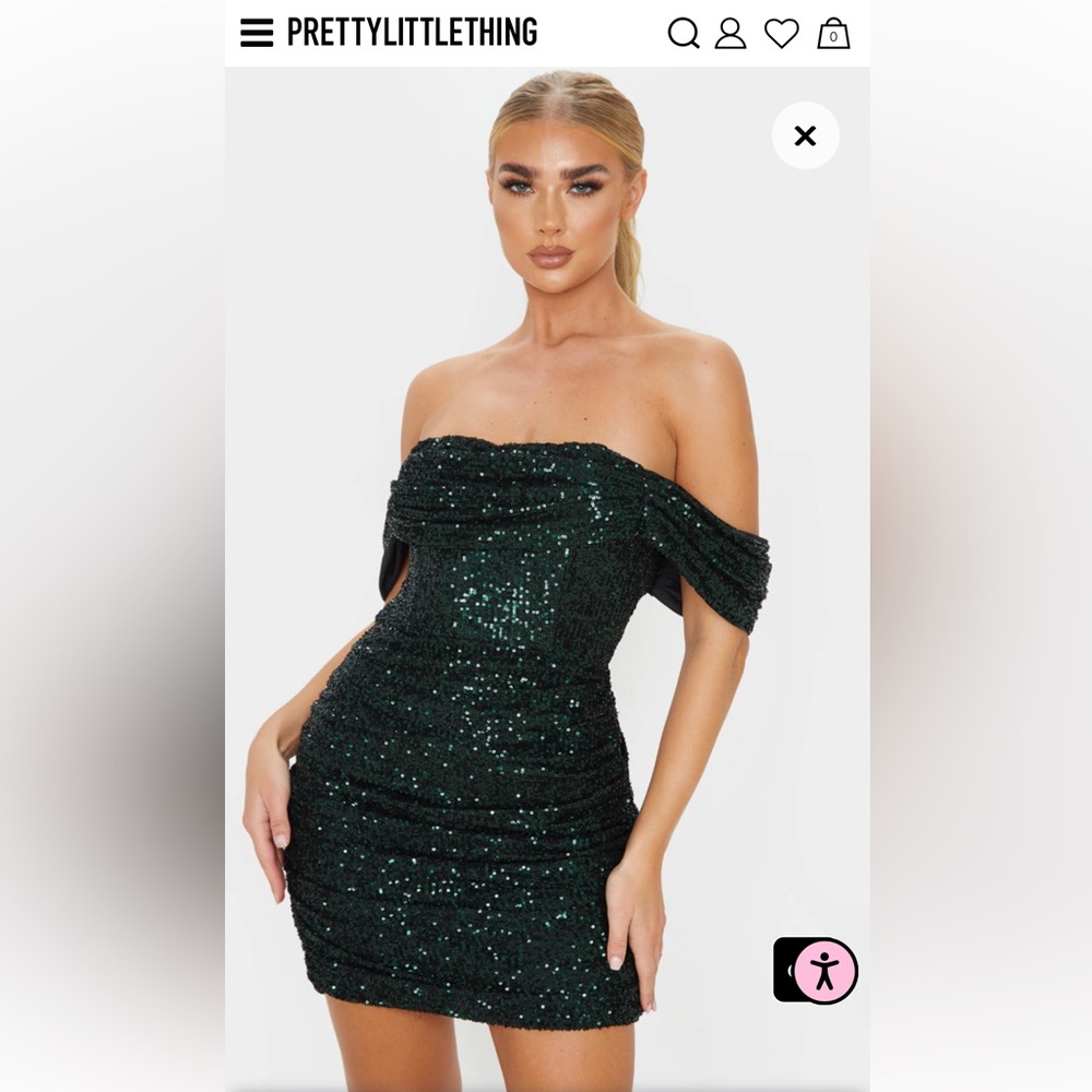 NWT- gorgeous green mini dress!